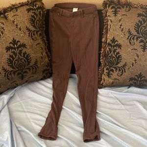 Brown pants skinny being the size XS (0-2) from the brands Time and Tru